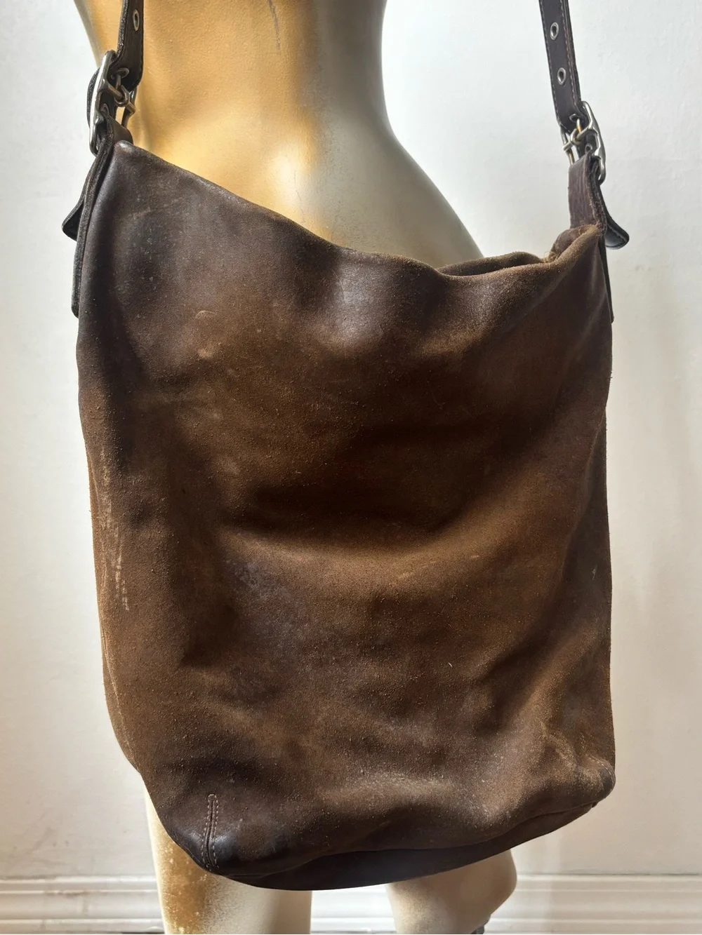 Vintage Coach Suede Bucket Bag